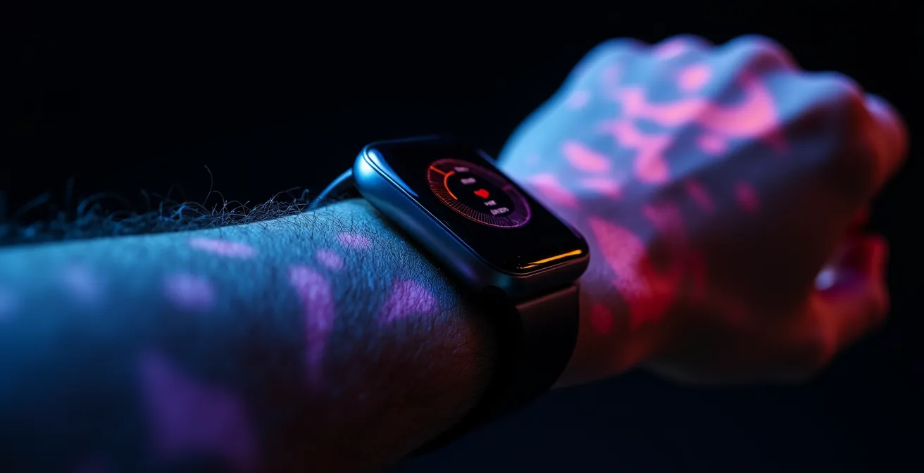 Grafici del sonno visualizzati su smartwatch per analisi della qualità del riposo