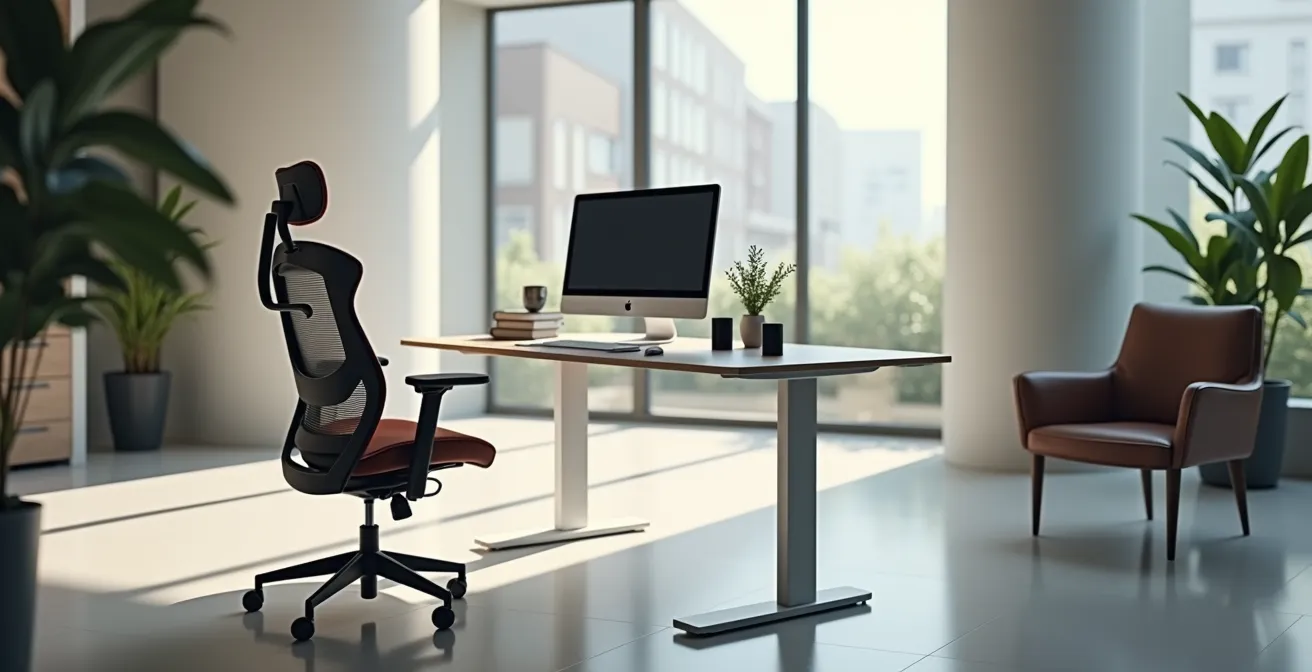 Postazione gaming ergonomica trasformata in ambiente di lavoro professionale