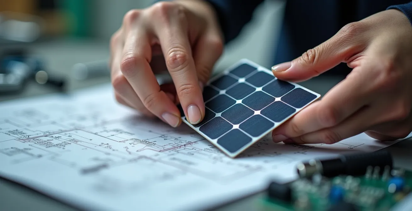 Ingegnere italiano al lavoro su progetto di energia rinnovabile