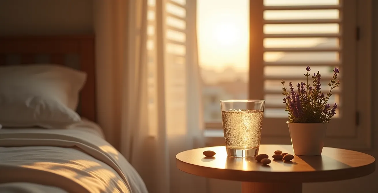 Ambiente rilassante con elementi simbolici del magnesio e del benessere mentale