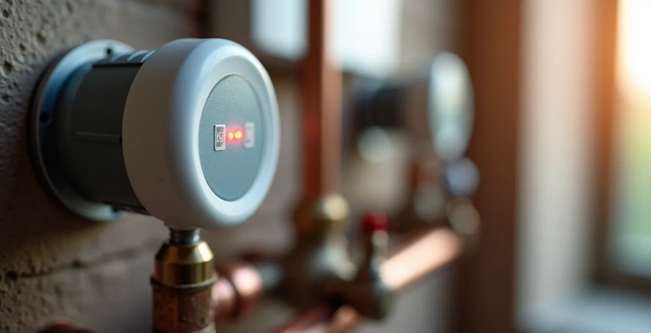 Sistema di sensori IoT installati su una caldaia domestica per il monitoraggio predittivo