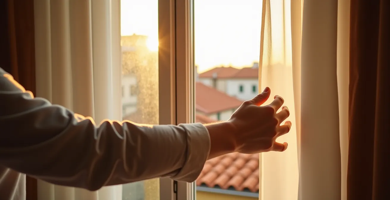 Finestra completamente aperta per ventilazione efficace invece che a ribalta